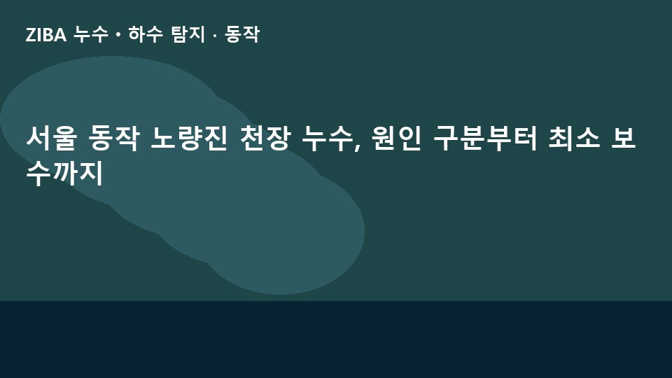 서울 동작 노량진 천장 누수, 원인 구분부터 최소 보수까지
