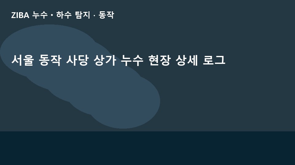 서울 동작 사당 상가 누수 현장 상세 로그
